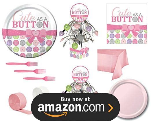 Cute As A Button Pink Party Supplies