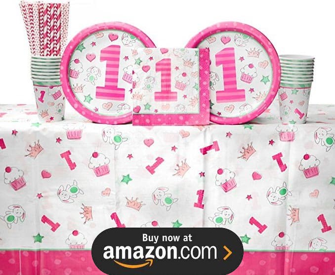 Doodle 1st Birthday Girl Party Supplies