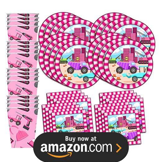 Girl Construction Trucks Party Supplies