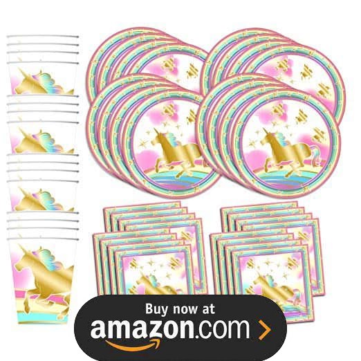 Gold Rainbow Unicorn Party Supplies