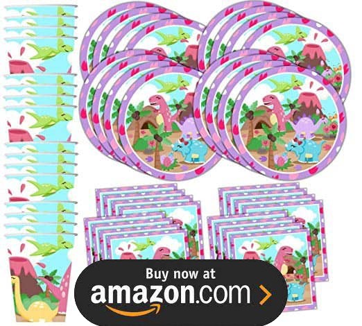 Pink Little Dino Party Supplies