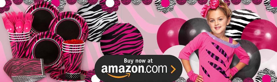 Diva Zebra Print 1st Birthday Personalized Party Supplies