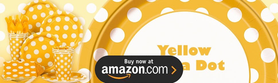 Yellow and White Dots Party Supplies